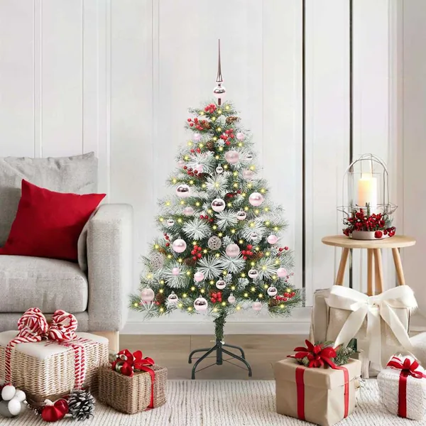 Sapin de Noël artificiel Vert et blanc 120 cm