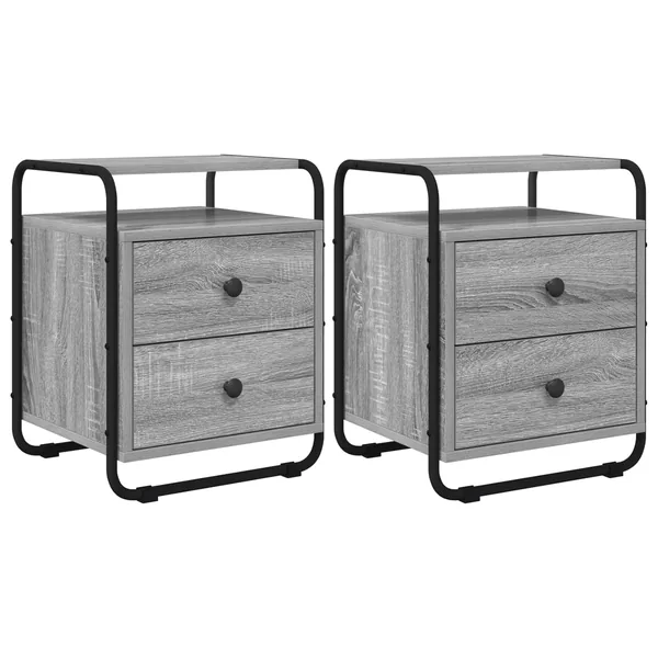 Table de chevet 2 pc Sonoma gris Bois d'ingénierie