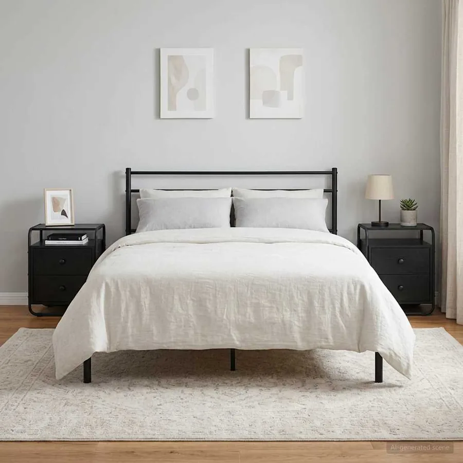 Table de chevet 2 pc Chêne noir Bois d'ingénierie