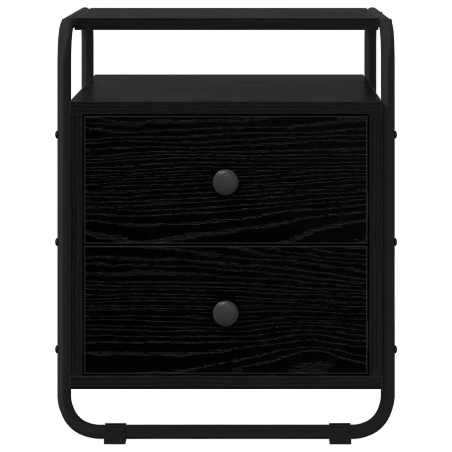 Table de chevet 2 pc Chêne noir Bois d'ingénierie - 6