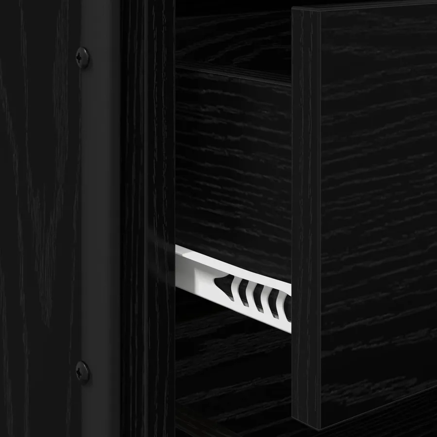 Table de chevet 2 pc Chêne noir Bois d'ingénierie - 9