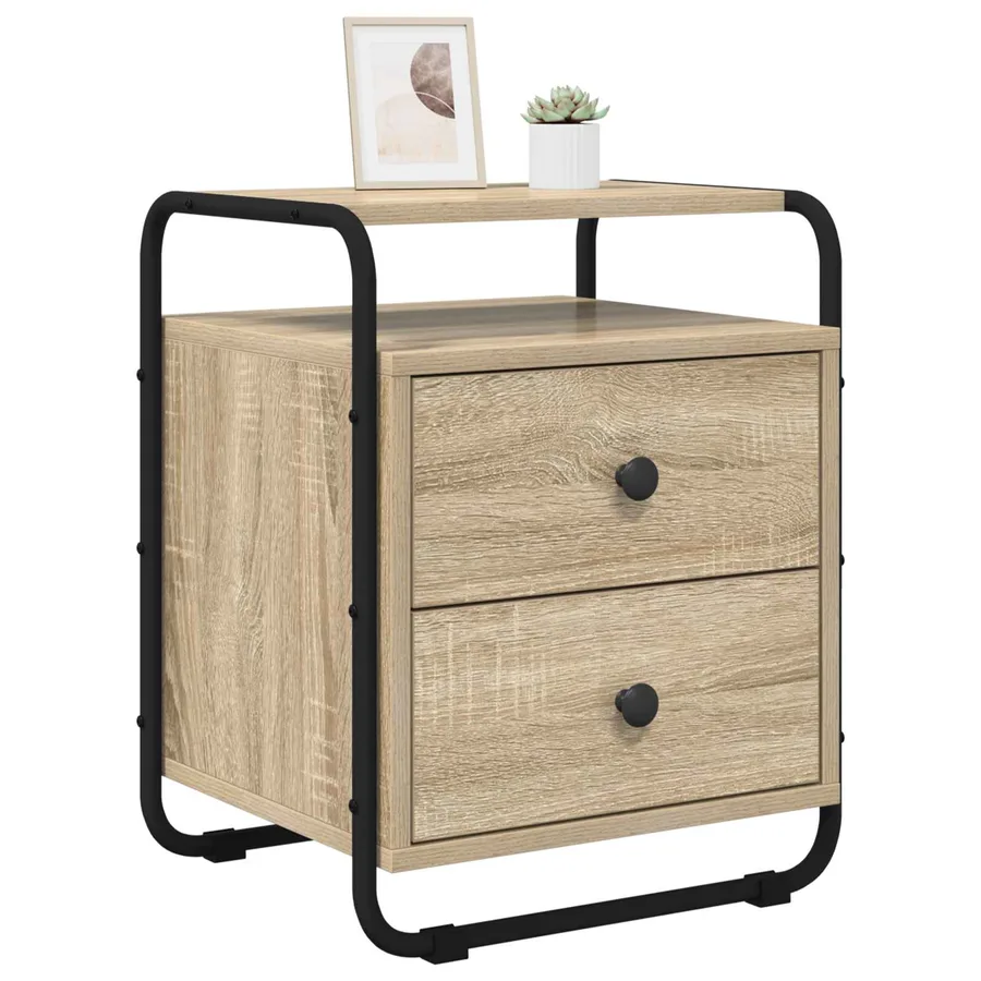 Table de chevet 2 pc Chêne Sonoma Bois d'ingénierie - 3