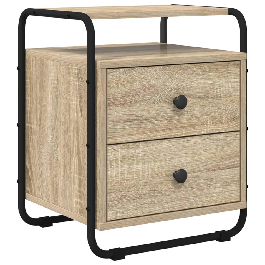 Table de chevet 2 pc Chêne Sonoma Bois d'ingénierie - 4