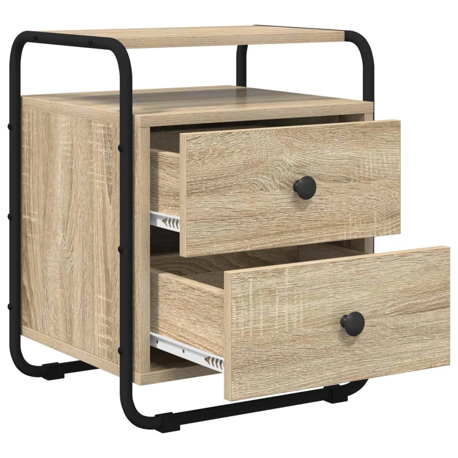 Table de chevet 2 pc Chêne Sonoma Bois d'ingénierie - 5