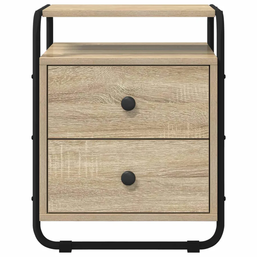 Table de chevet 2 pc Chêne Sonoma Bois d'ingénierie - 6