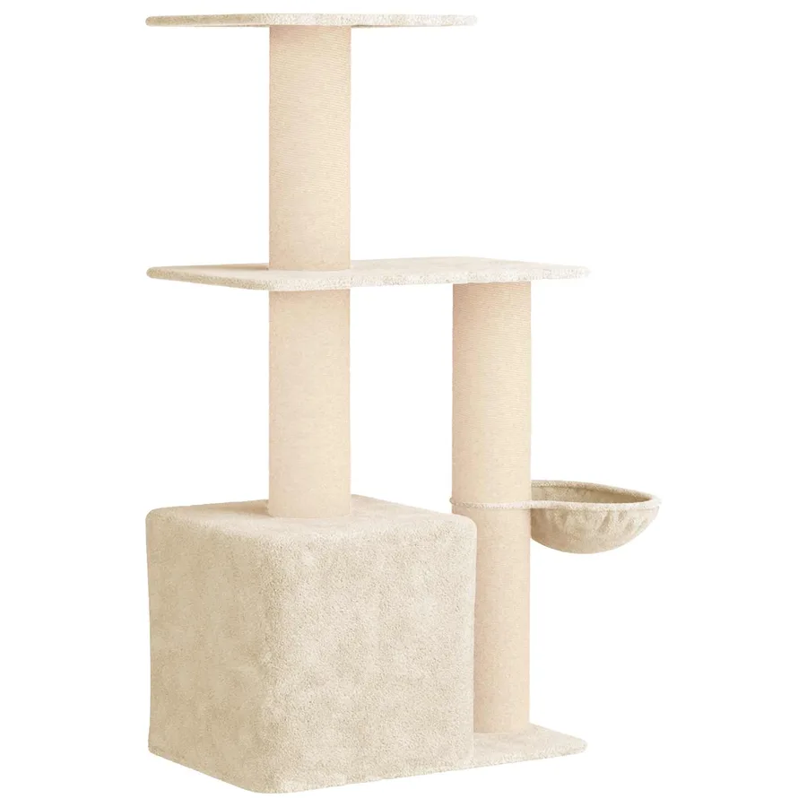 Arbre à chat avec poteaux à griffer en sisal Crème 133 cm - 6