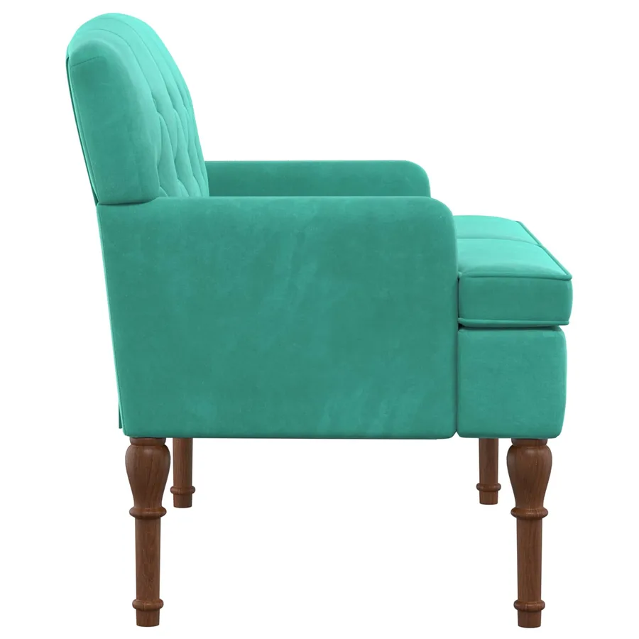 Canapé love seat avec capitonnage en boutons Turquoise Velours - 4