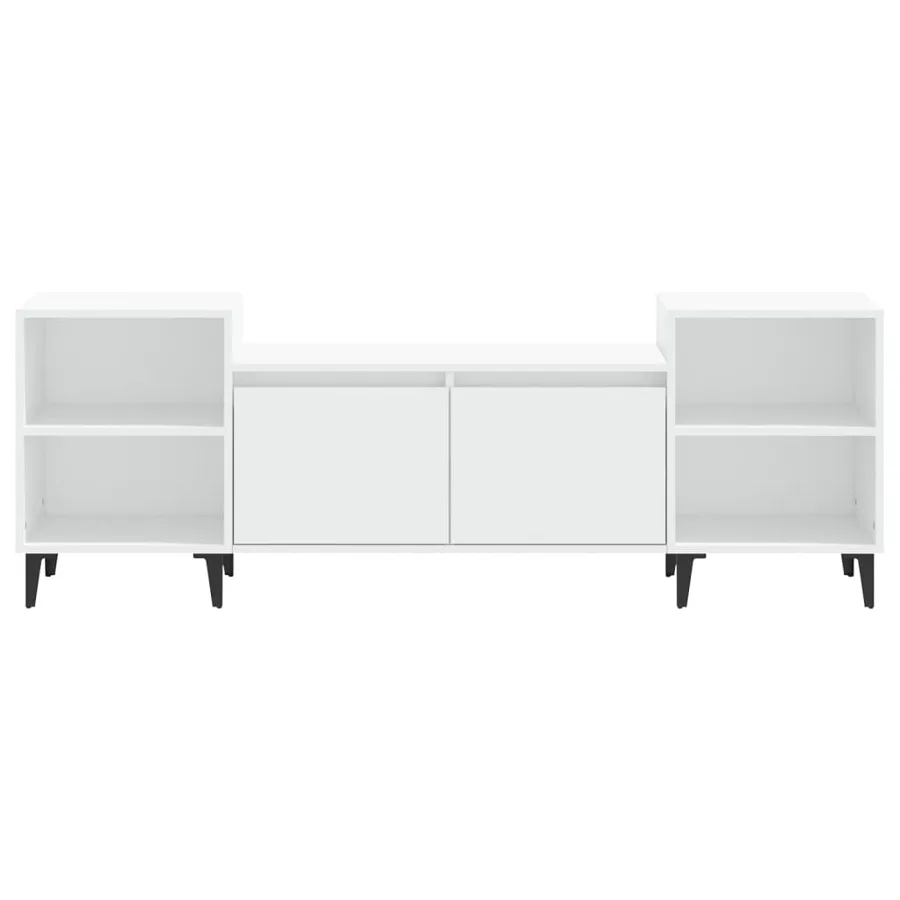 Meuble TV Blanc 160x35x55 cm Bois d'ingénierie - 5