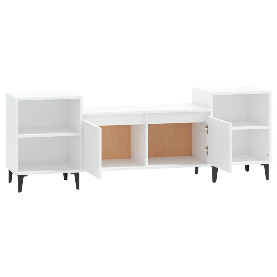 Meuble TV Blanc 160x35x55 cm Bois d'ingénierie - 6