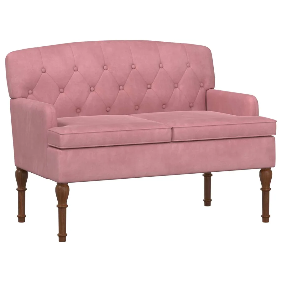 Canapé love seat avec capitonnage en boutons Rose Velours - 2