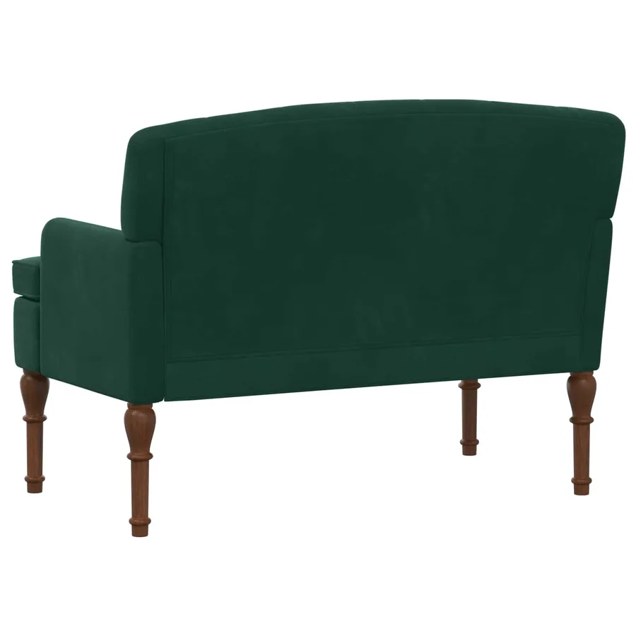 Canapé love seat avec capitonnage en boutons Vert foncé Velours - 5