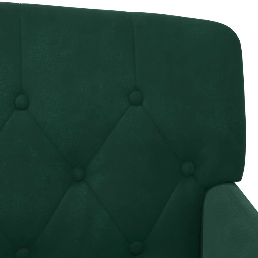 Canapé love seat avec capitonnage en boutons Vert foncé Velours - 7