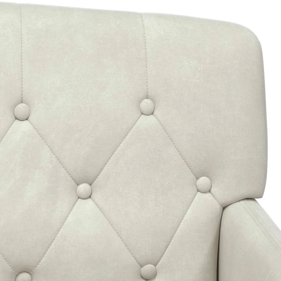 Canapé love seat avec capitonnage en boutons Crème Velours - 7