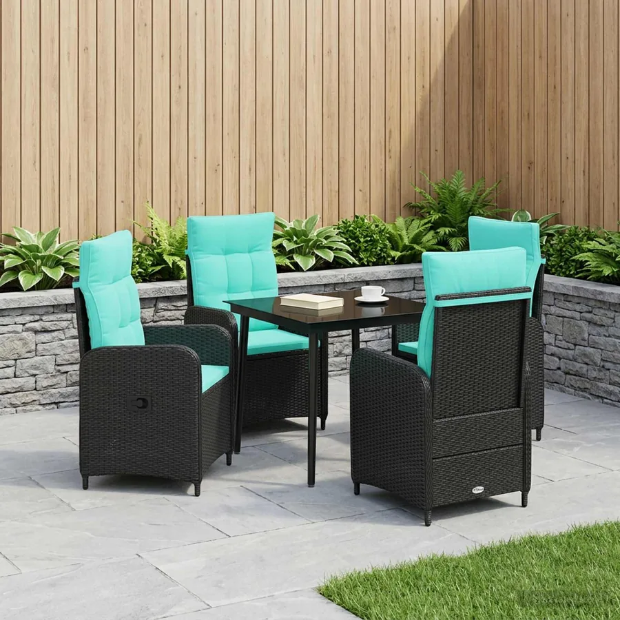 Ensemble de Tables Basses avec coussin avec oreiller 5 pcs