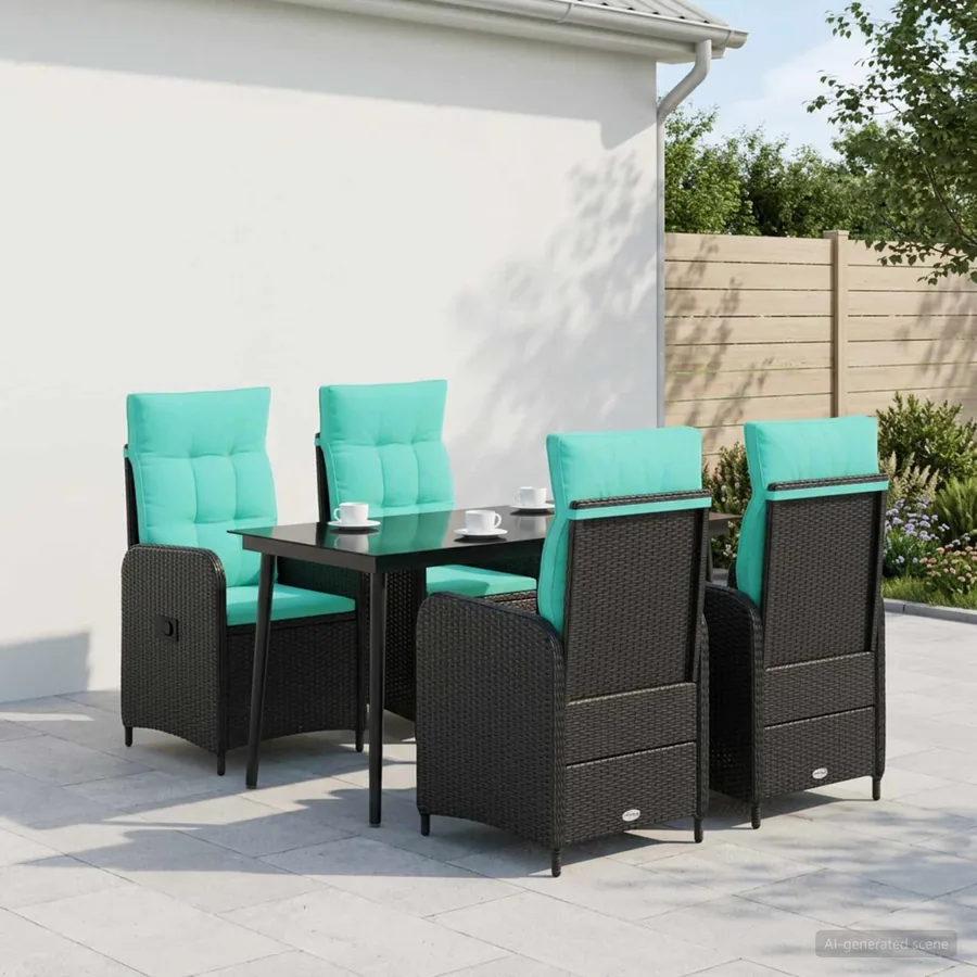 Ensemble de Tables Basses avec coussin avec oreiller 5 pcs