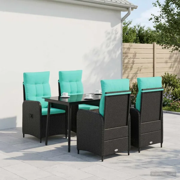 Ensemble de Tables Basses avec coussin avec oreiller 5 pcs