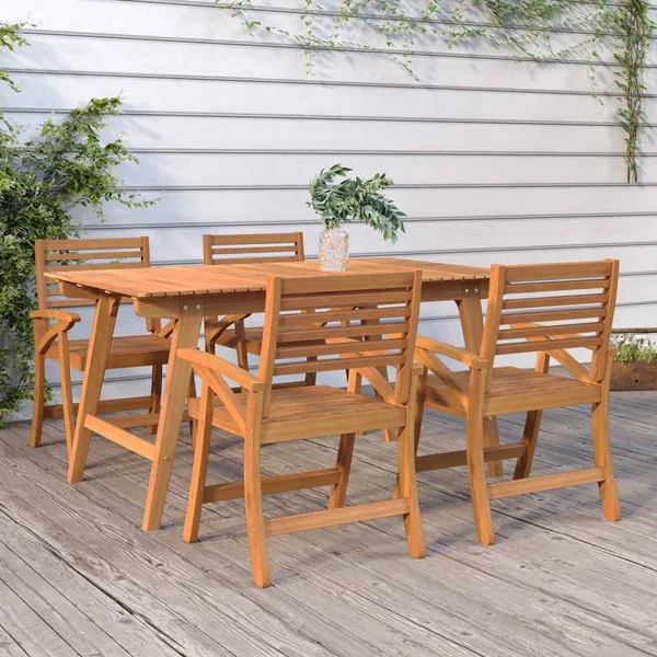 Ensemble à manger de jardin 5 pcs Bois d'acacia solide