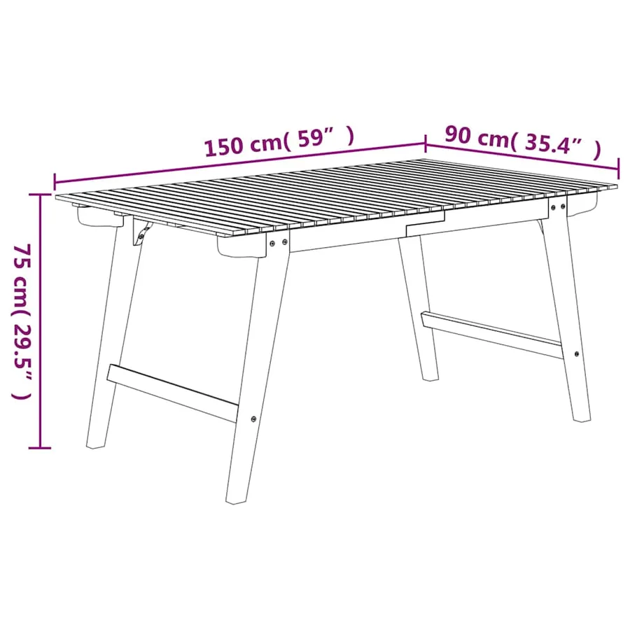 Ensemble à manger de jardin 5 pcs Bois d'acacia solide - 12