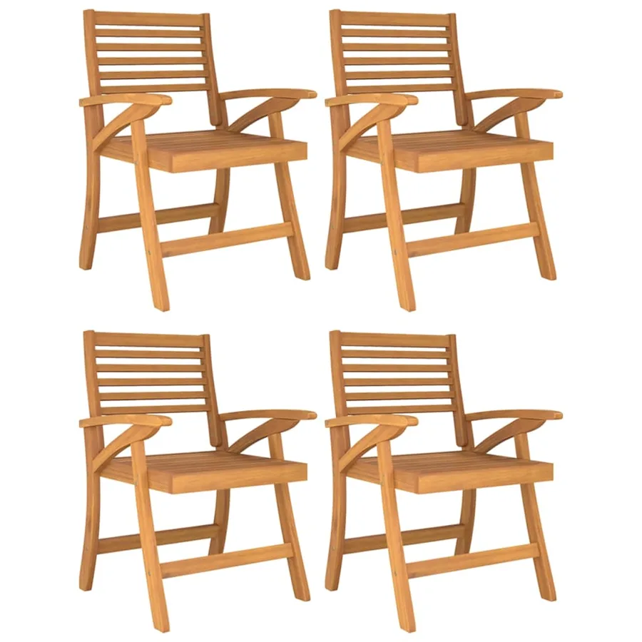 Ensemble à manger de jardin 5 pcs Bois d'acacia solide - 4