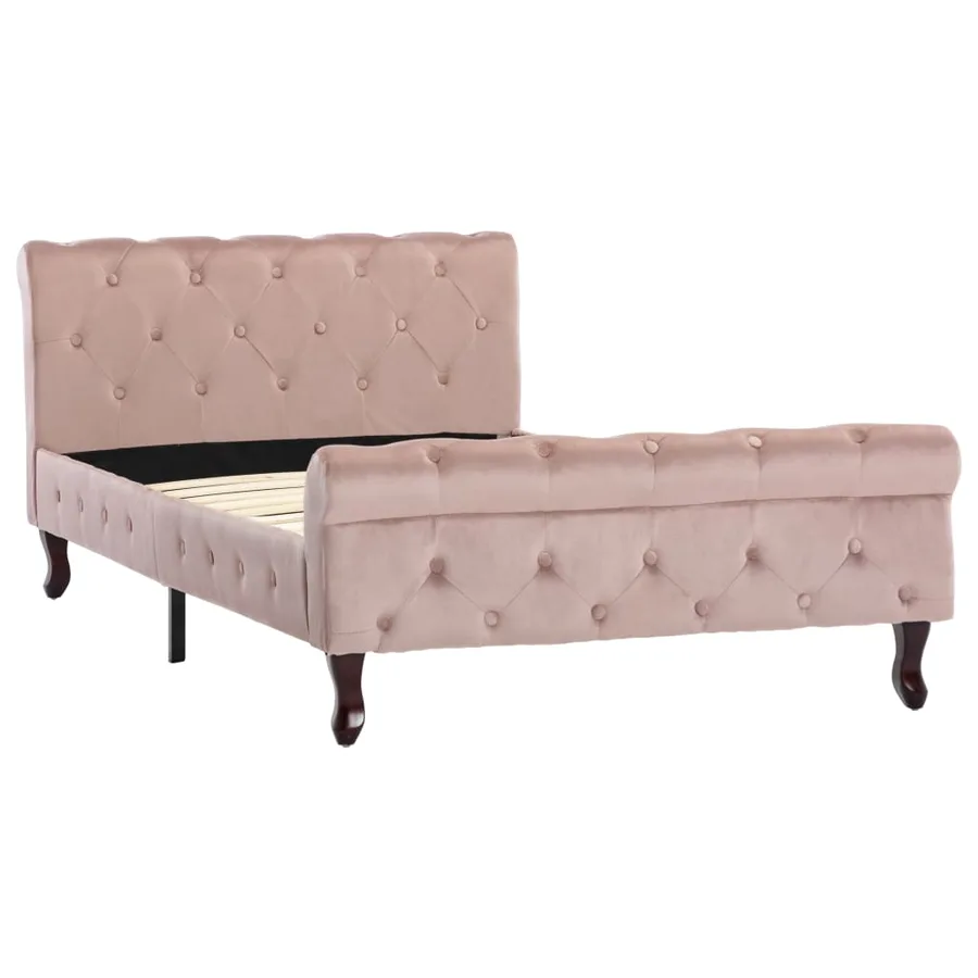Cadre de lit sans matelas Rose Velours 100x200 cm - 2