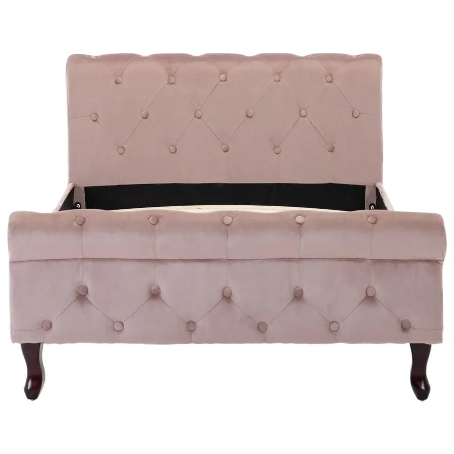 Cadre de lit sans matelas Rose Velours 100x200 cm - 3