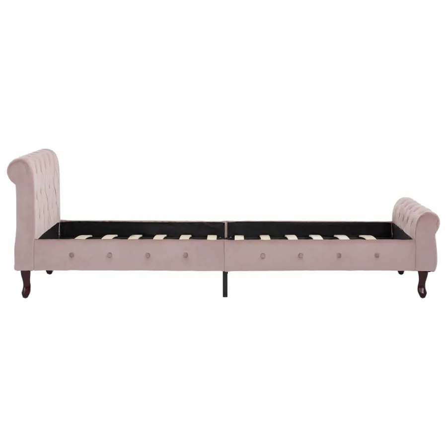 Cadre de lit sans matelas Rose Velours 100x200 cm - 4