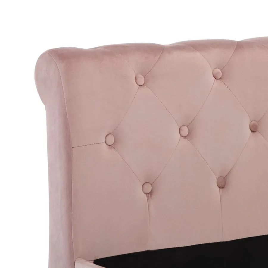 Cadre de lit sans matelas Rose Velours 100x200 cm - 5