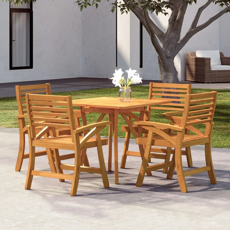 Ensemble à manger de jardin 5 pcs Bois d'acacia solide