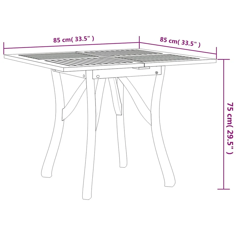 Ensemble à manger de jardin 5 pcs Bois d'acacia solide - 10