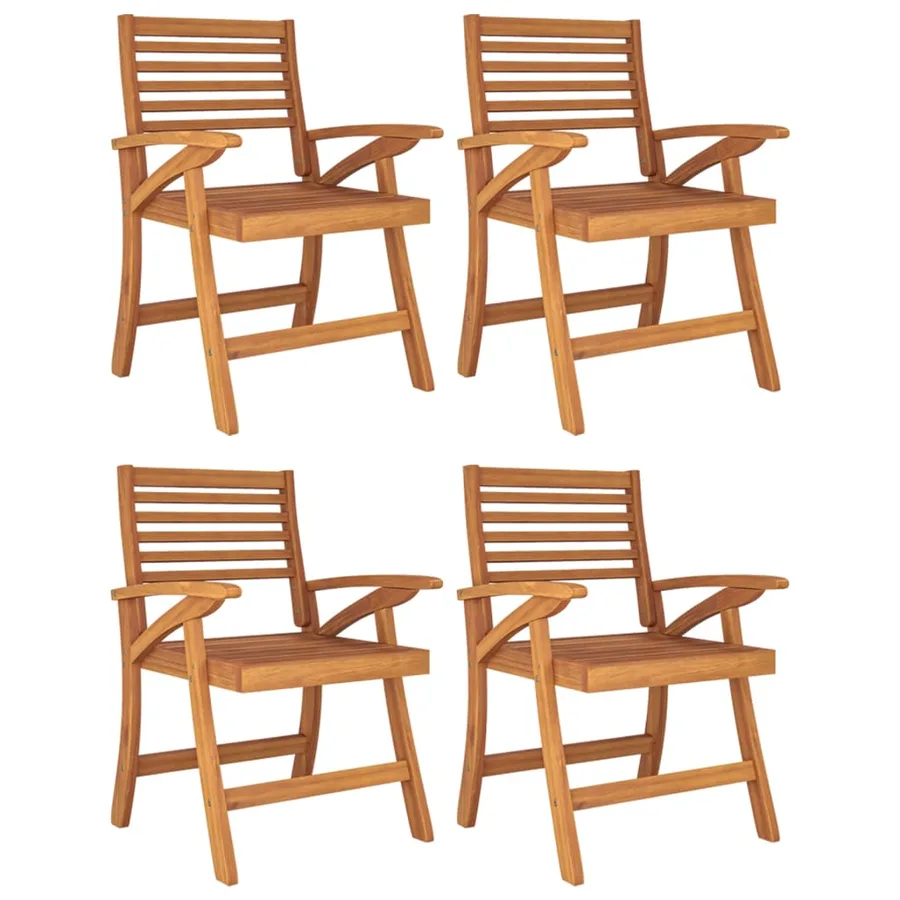 Ensemble à manger de jardin 5 pcs Bois d'acacia solide - 4