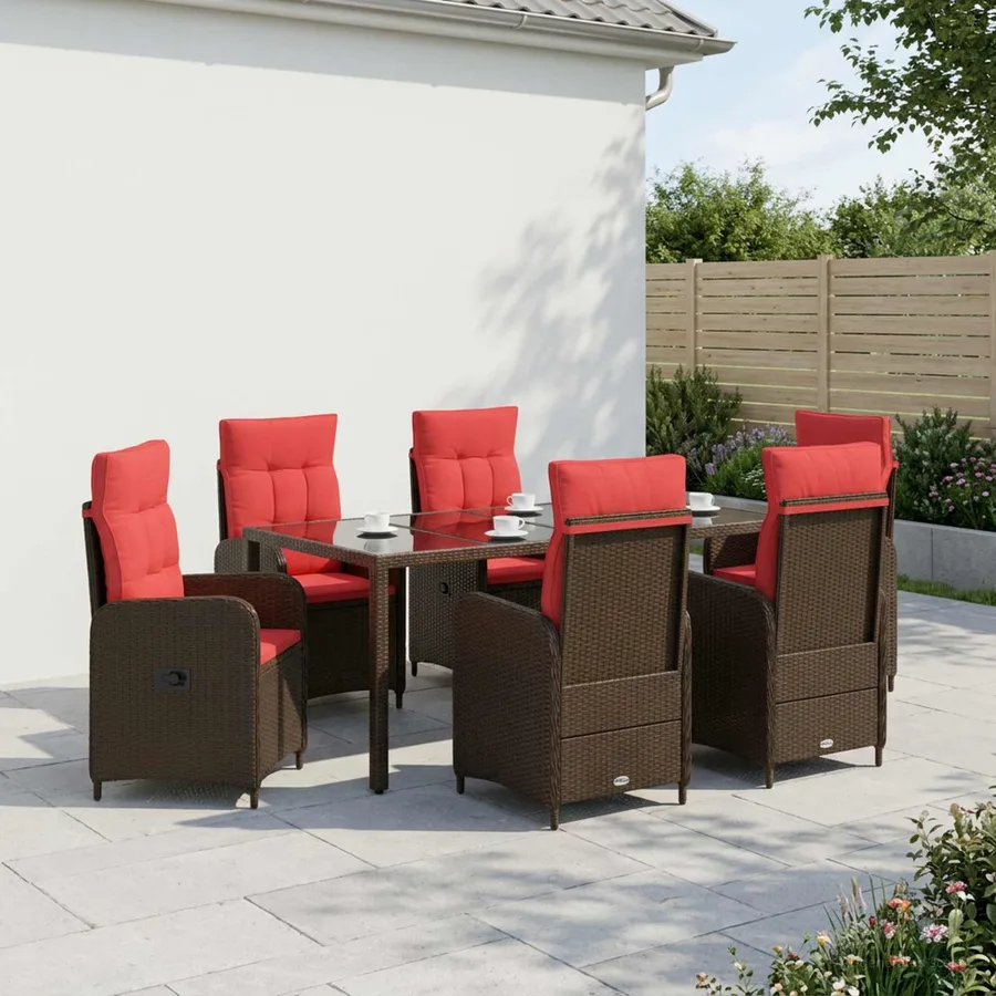 Ensemble de repas extérieur 7 pcs polyrotin - 3