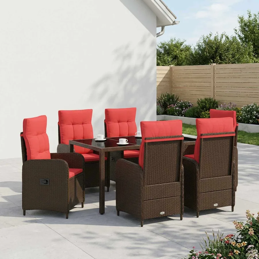 Ensemble de repas extérieur 7 pcs polyrotin
