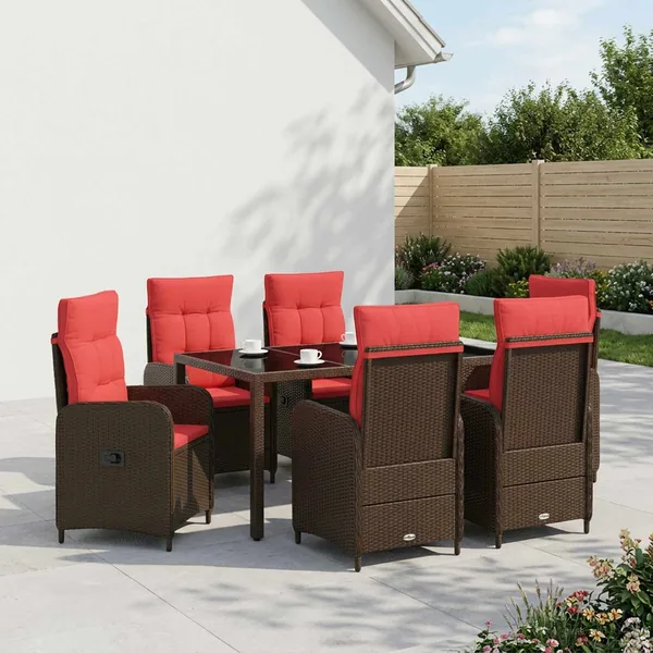 Ensemble de repas extérieur 7 pcs polyrotin