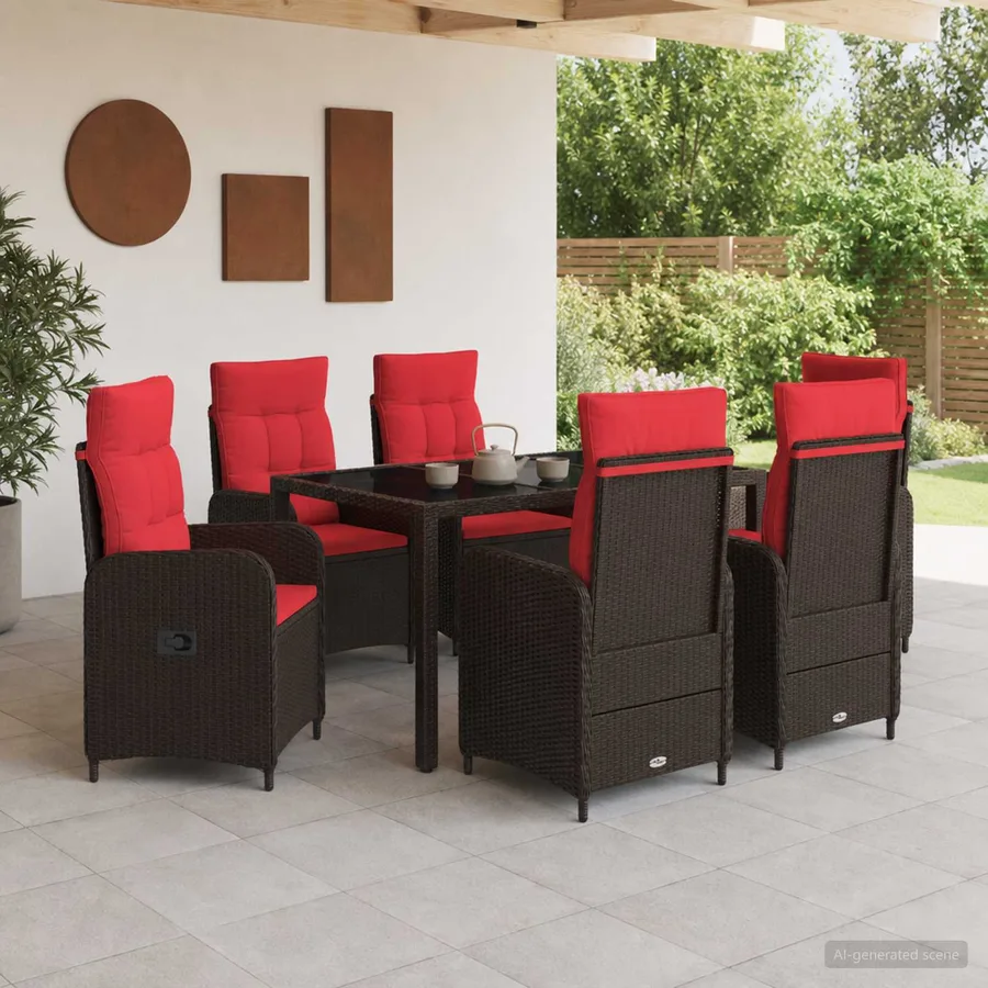 Ensemble de repas extérieur 7 pcs polyrotin - 3