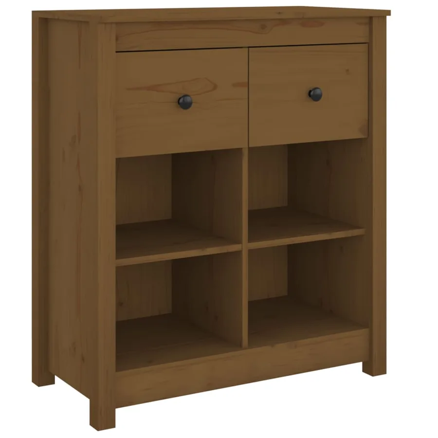 Buffet Marron miel 70x35x80 cm Bois massif de pin - 2