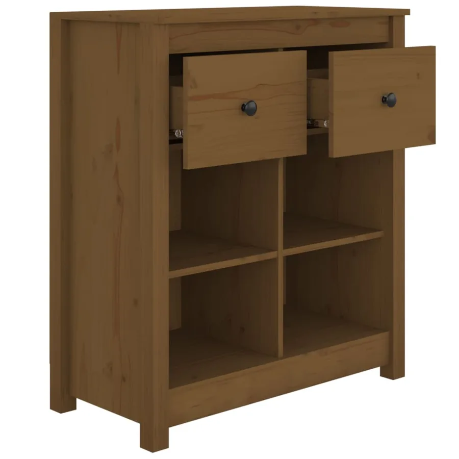 Buffet Marron miel 70x35x80 cm Bois massif de pin - 5