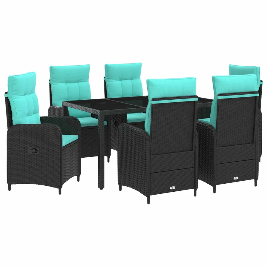Ensemble de repas extérieur 7 pcs polyrotin - 2