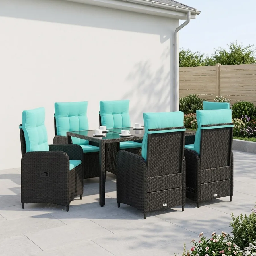 Ensemble de repas extérieur 7 pcs polyrotin - 3