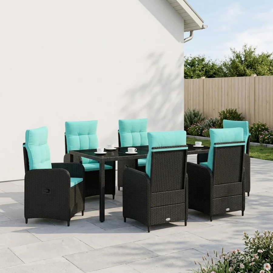 Ensemble de repas extérieur 7 pcs polyrotin