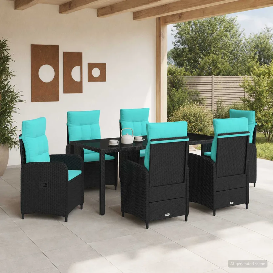 Ensemble de repas extérieur 7 pcs polyrotin - 3