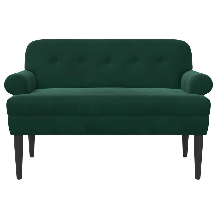 Canapé love seat avec capitonnage en boutons Vert foncé Velours - 3
