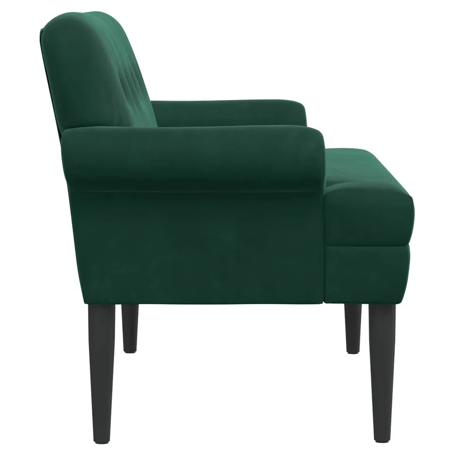 Canapé love seat avec capitonnage en boutons Vert foncé Velours - 4