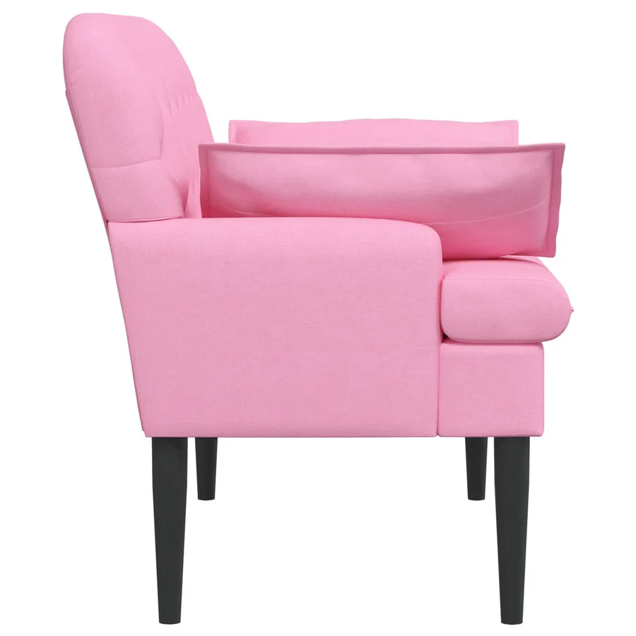 Canapé love seat avec capitonnage en boutons Rose Tissu - 4