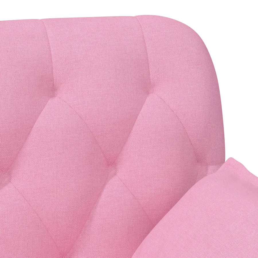 Canapé love seat avec capitonnage en boutons Rose Tissu - 7