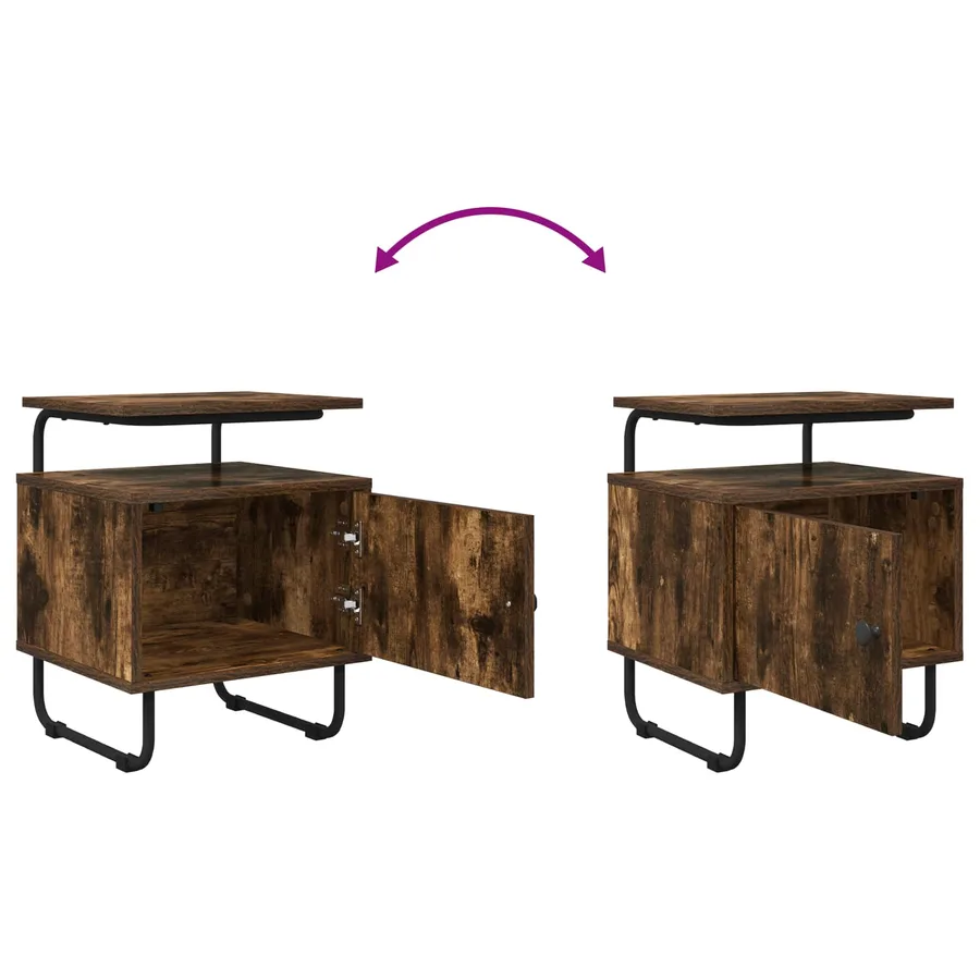 Table de chevet Chêne fumé Bois d'ingénierie - 9
