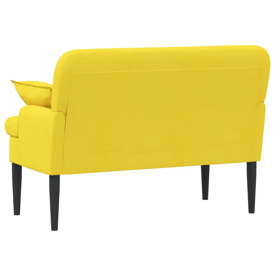 Canapé love seat avec capitonnage en boutons Jaune clair Tissu - 5