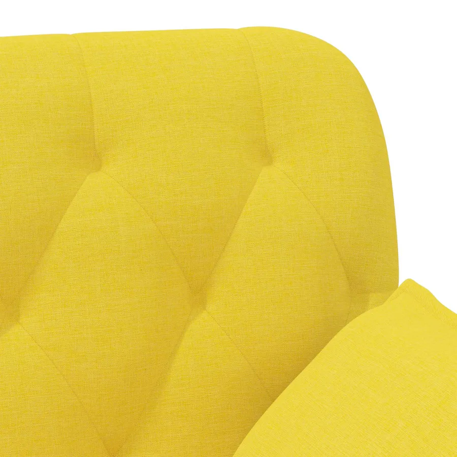 Canapé love seat avec capitonnage en boutons Jaune clair Tissu - 7