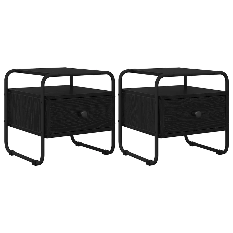 Table de chevet 2 pc Chêne noir Bois d'ingénierie - 2