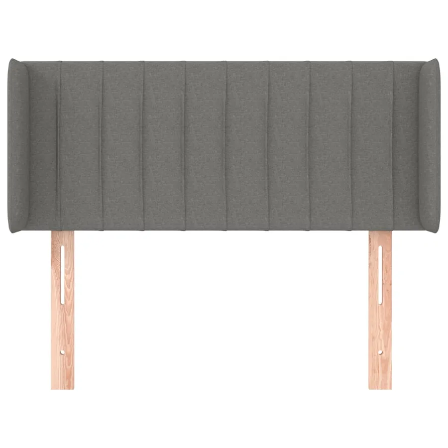 Tête de lit avec oreilles Gris foncé 93x16x78/88 cm Tissu - 3