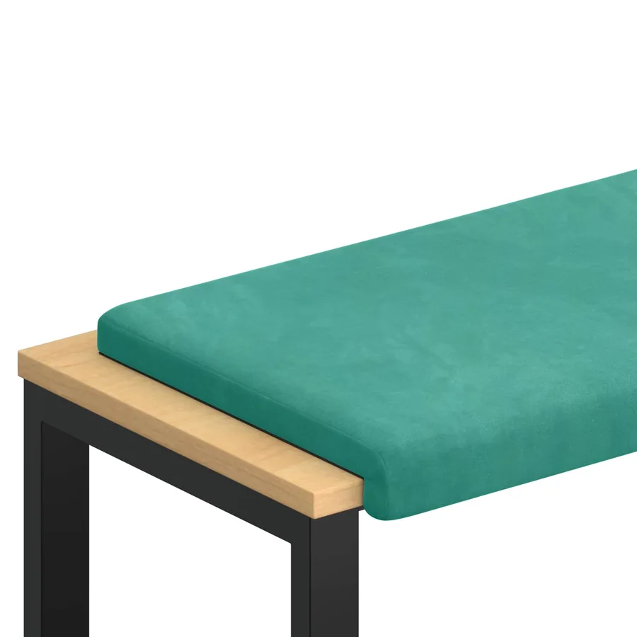 Coussin de banc Velours (V) Turquoise Profondeur 35 cm - 2